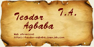 Teodor Agbaba vizit kartica